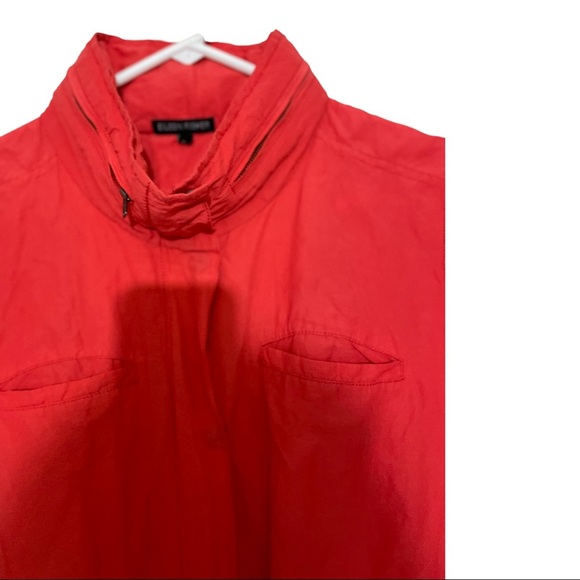 Eileen fisher stand collar hidden hood jacket zipper and snap front size medium - Picture 8 of 13